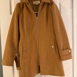 Michael Kors Tan Jacket with Gold Zipper